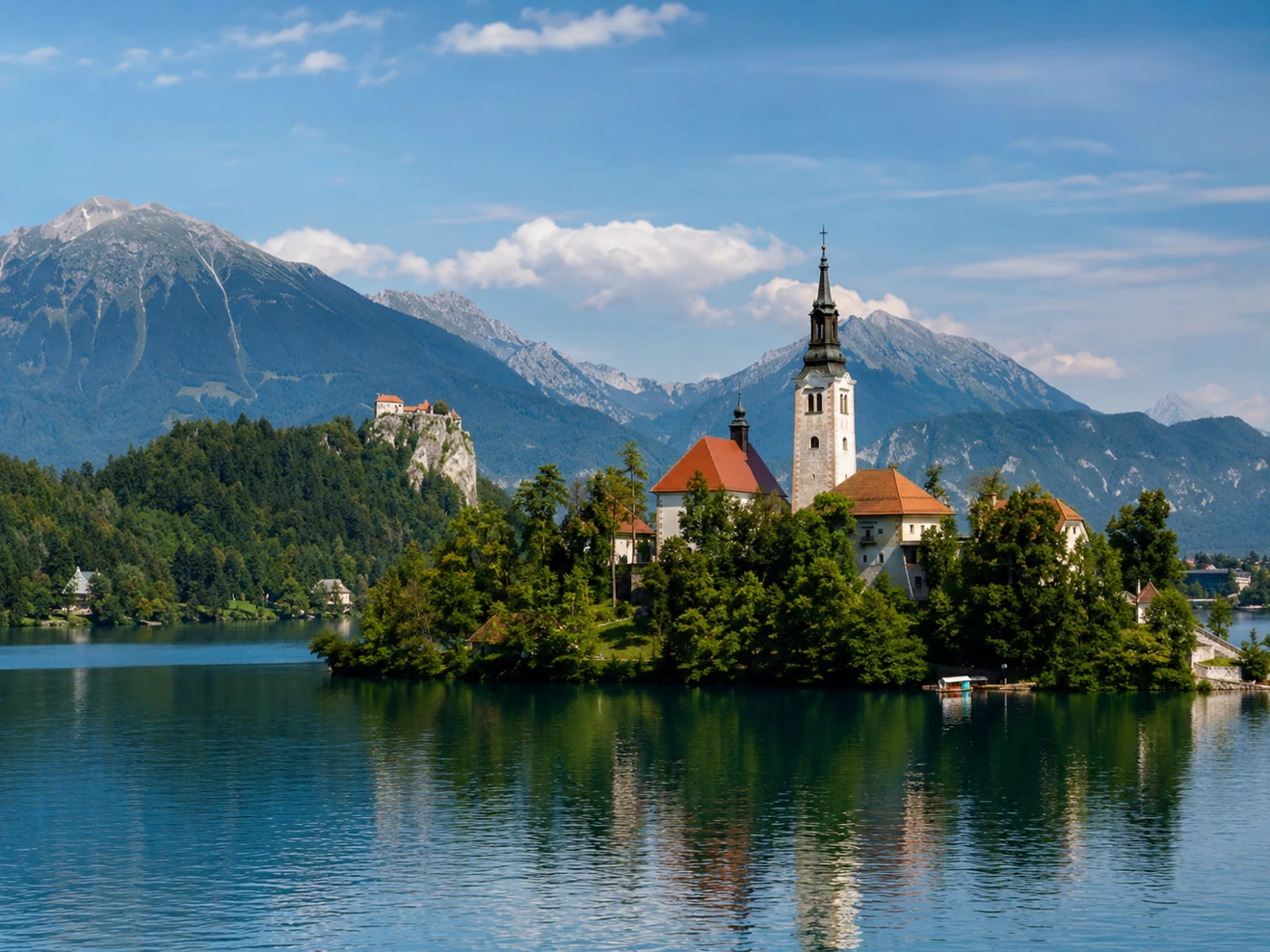 Lake Bled with the island and the castle